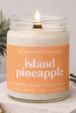 Prairie Creek Candles Wood Wick Candle, Island Pineapple 8oz