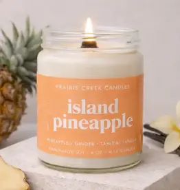 Prairie Creek Candles Wood Wick Candle, Island Pineapple 8oz