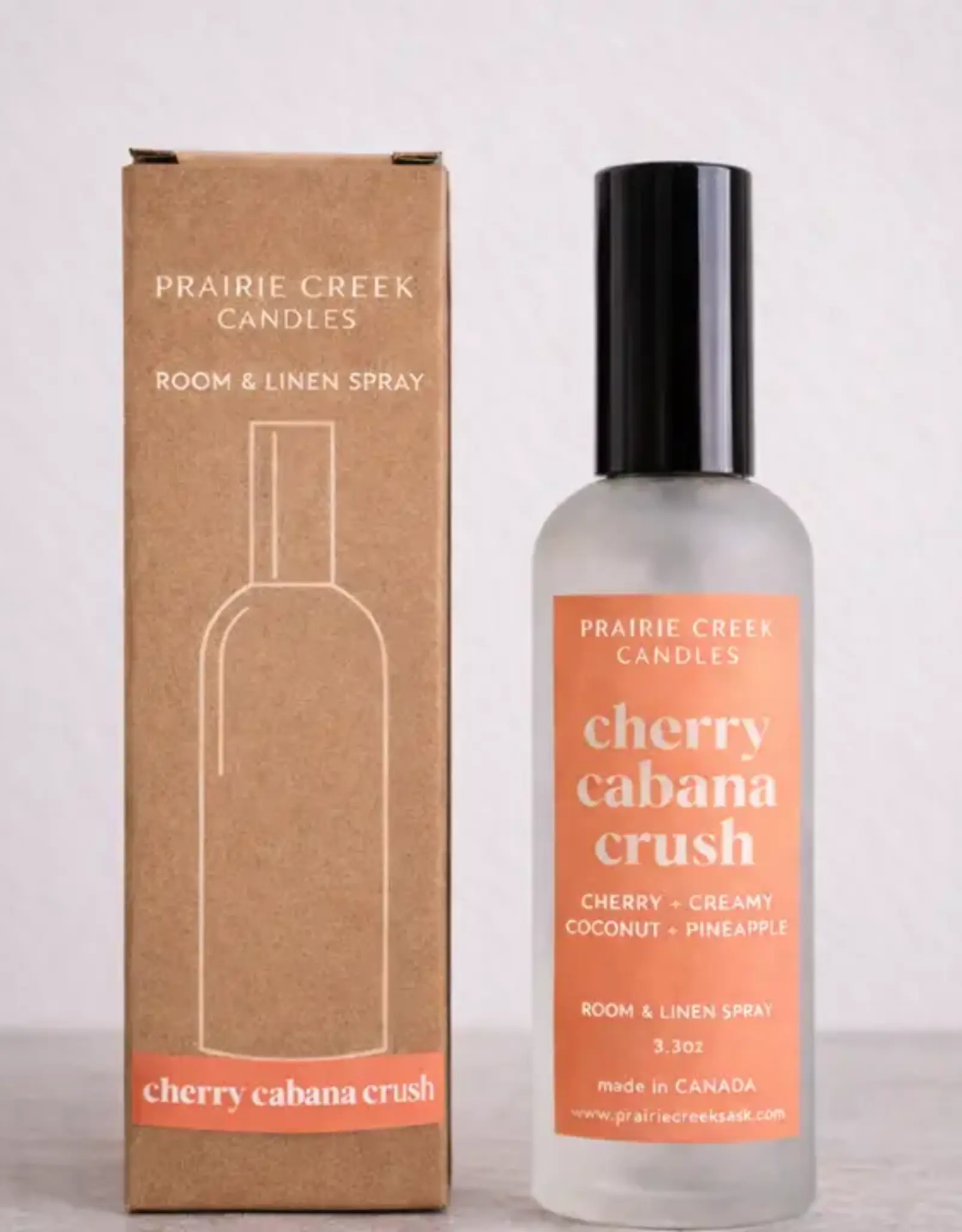 Prairie Creek Candles Linen Spray, Cherry Cabana Crush