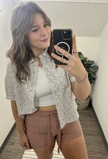 Ditsy Print Puff Sleeve Blouse