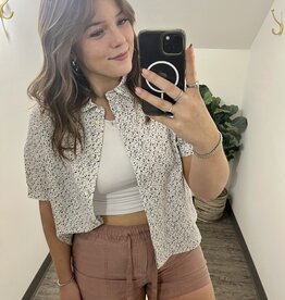 Ditsy Print Puff Sleeve Blouse