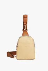 Jen & Co. Ellen Sling Bag, Natural/Brown