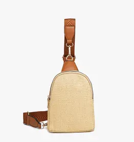 Jen & Co. Ellen Sling Bag, Natural/Brown