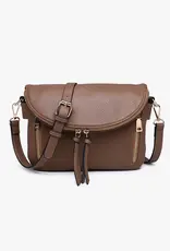 Jen & Co. Aubree Flapover Crossbody, Ash Brown