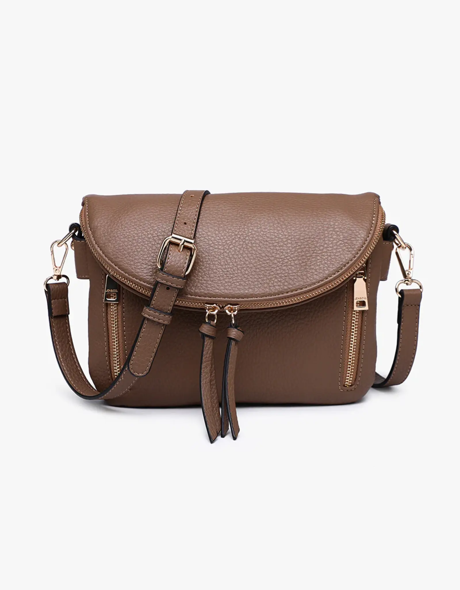 Jen & Co. Aubree Flapover Crossbody, Ash Brown