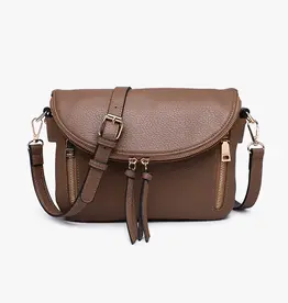 Jen & Co. Aubree Flapover Crossbody, Ash Brown