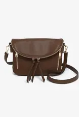 Jen & Co. Aubree Flapover Crossbody, Brown