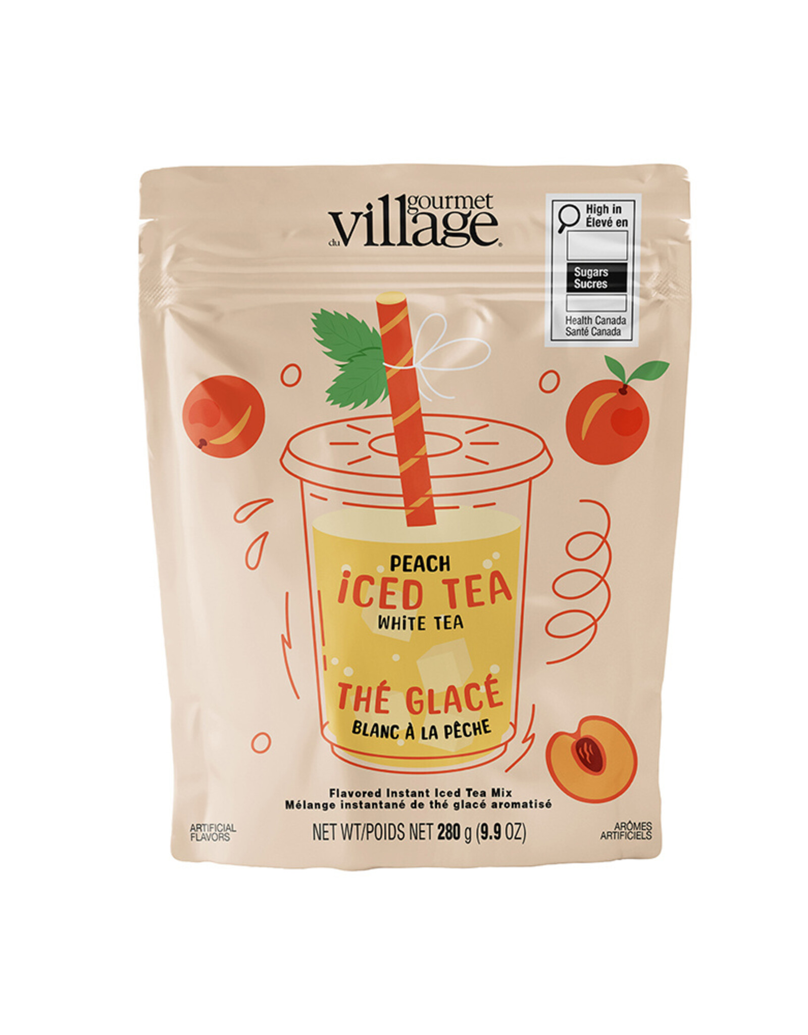 Gourmet Village Iced Tea Pouch, Peach White Tea