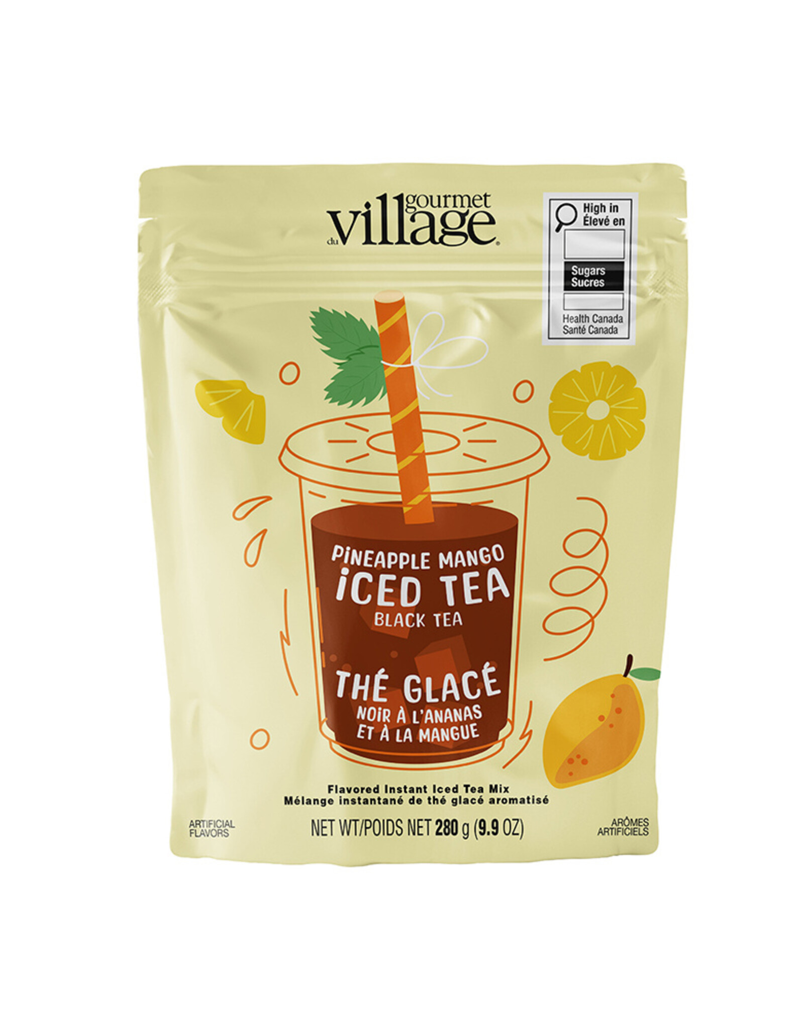 Gourmet Village Iced Tea Pouch, Pineapple Mango