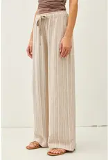 Striped Linen Wide Leg Pants