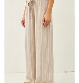 Striped Linen Wide Leg Pants