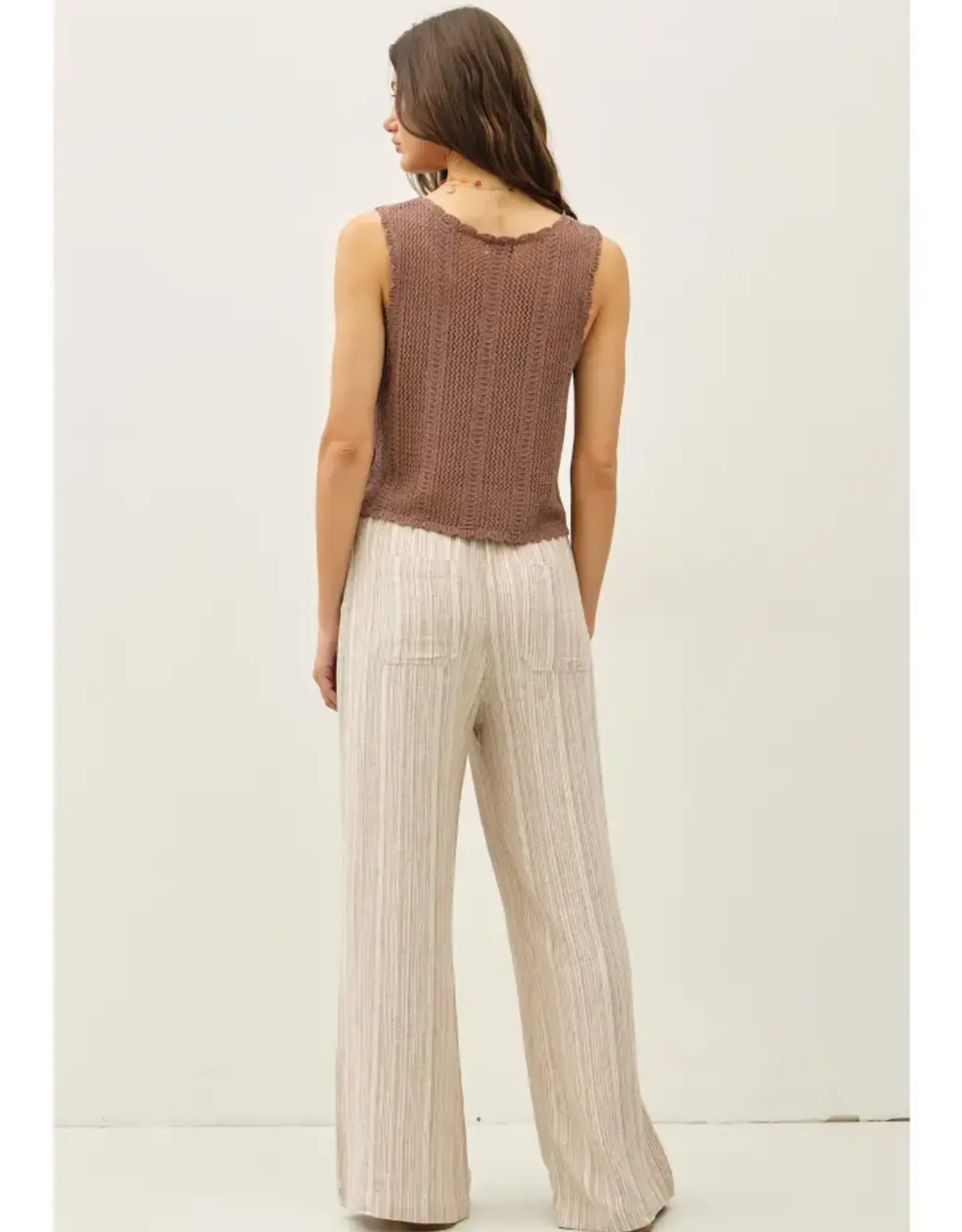 Striped Linen Wide Leg Pants