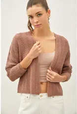 Crochet Knit Boxy Open Cardigan