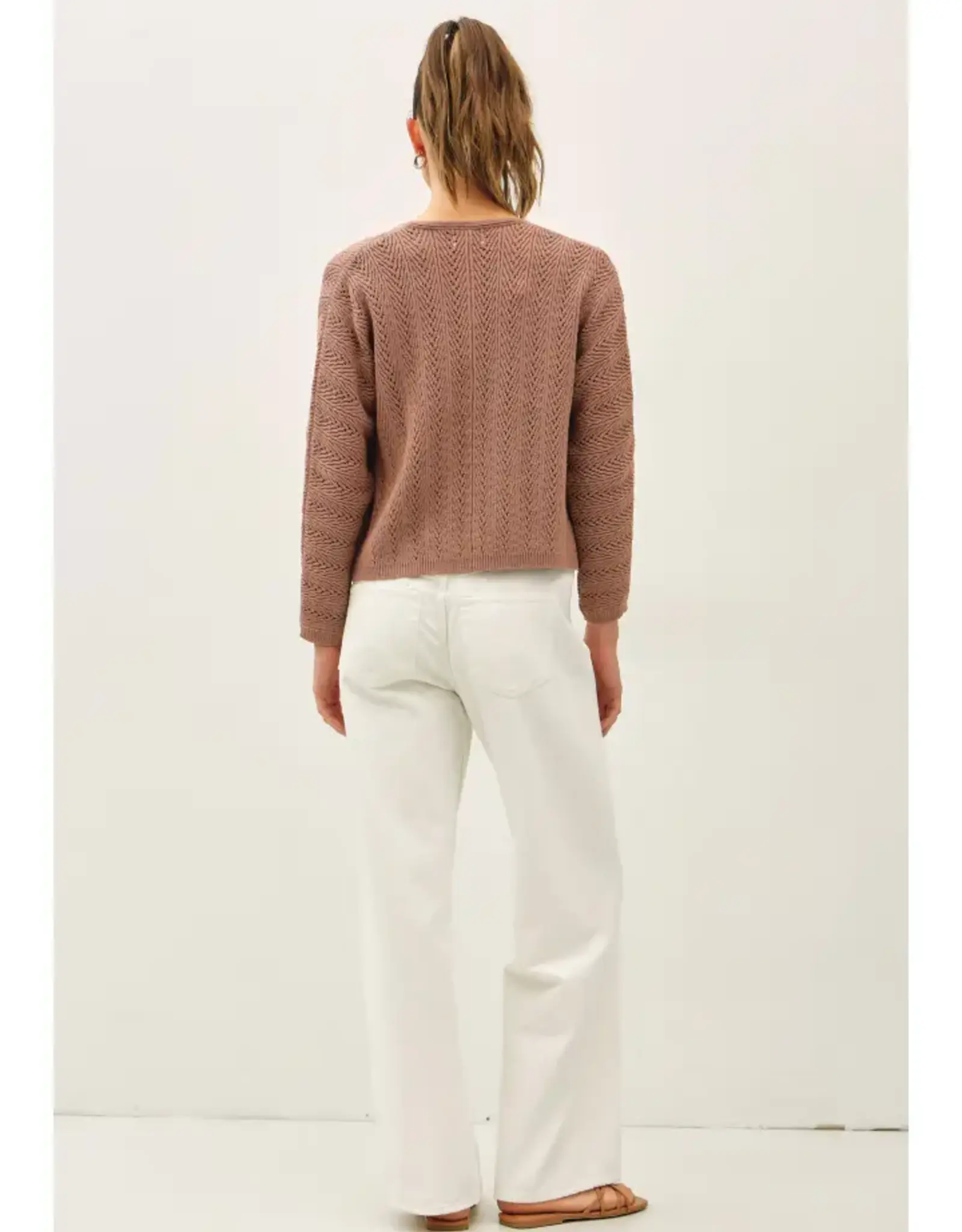 Crochet Knit Boxy Open Cardigan