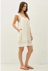 Flutter Sleeve Linen Dress