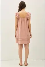 Flutter Sleeve Linen Dress