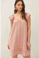 Flutter Sleeve Linen Dress