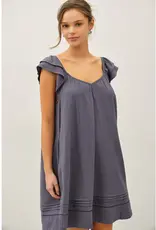 Flutter Sleeve Linen Dress