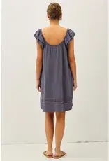 Flutter Sleeve Linen Dress
