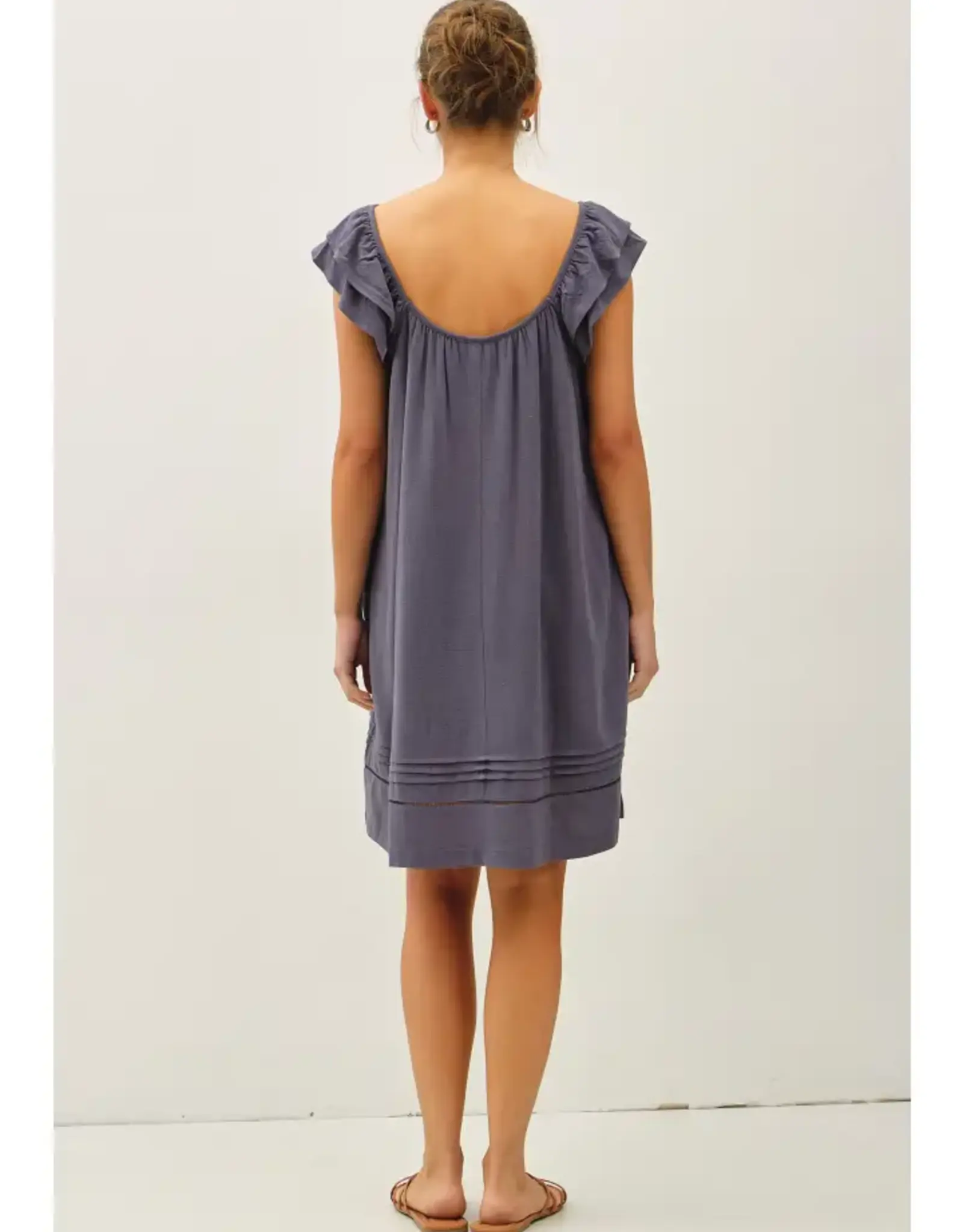 Flutter Sleeve Linen Dress