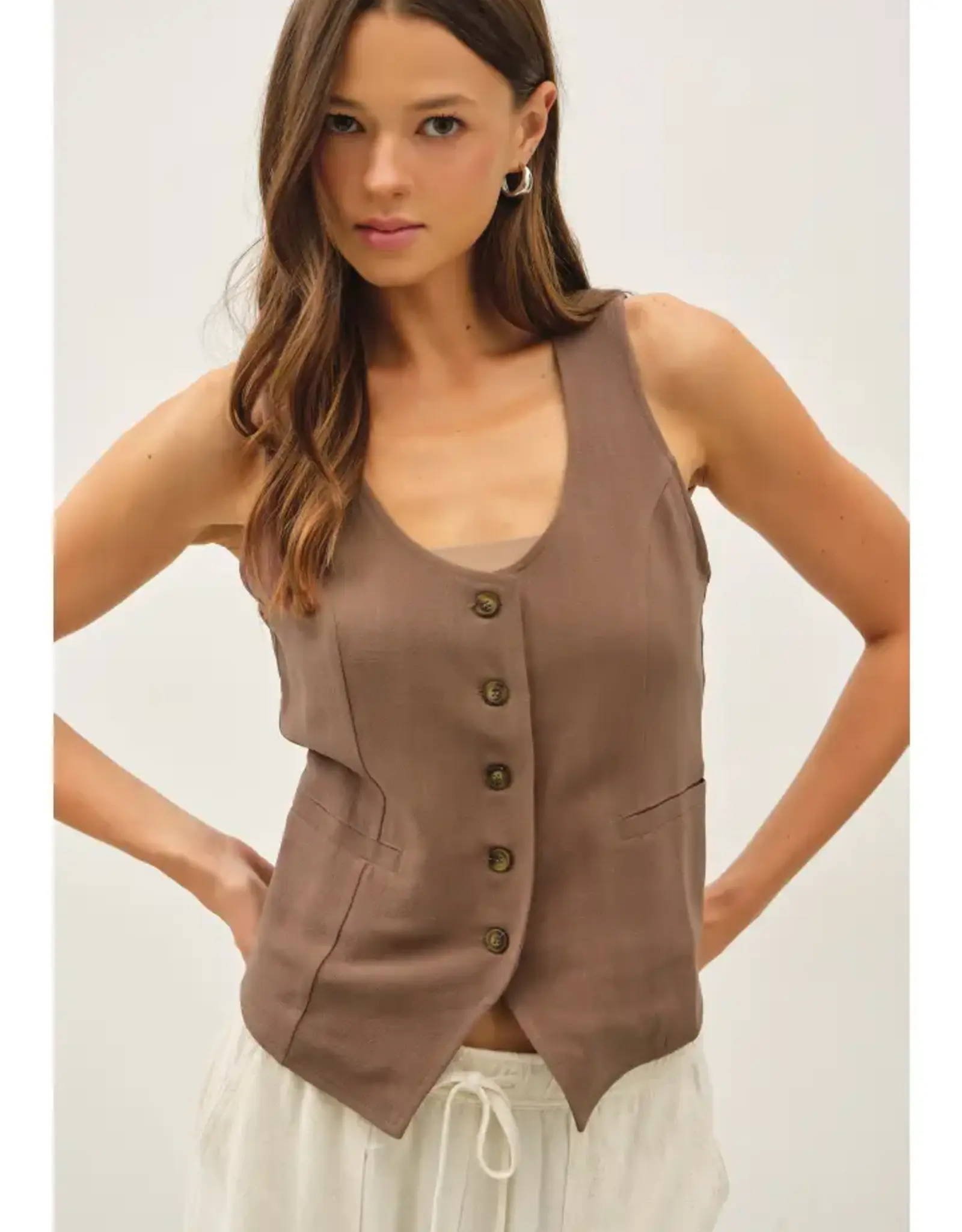 Linen Classic Cut Vest