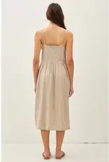 Striped Linen Blend Button Up Dress