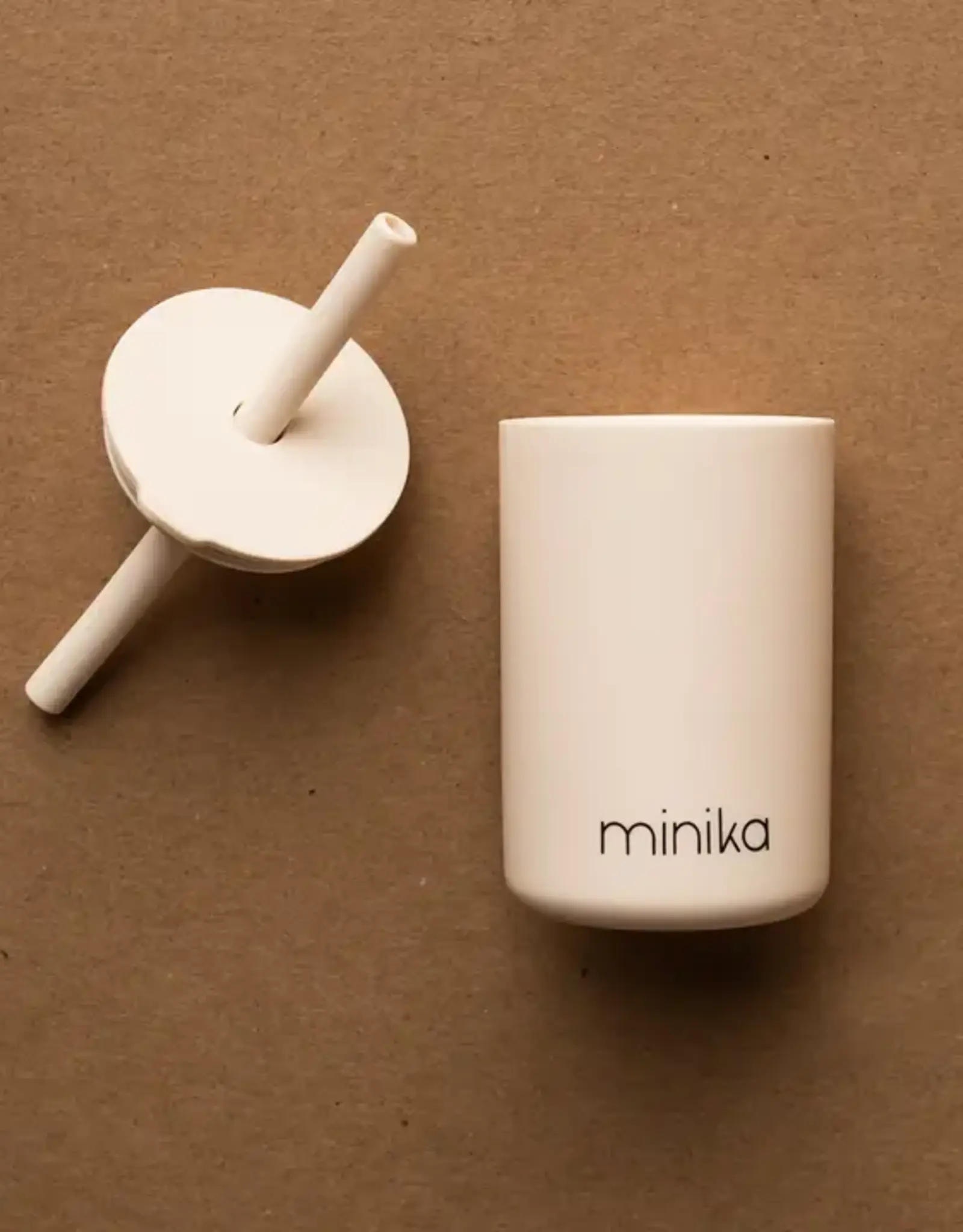 Minika Straw Cup w/Lid, Shell