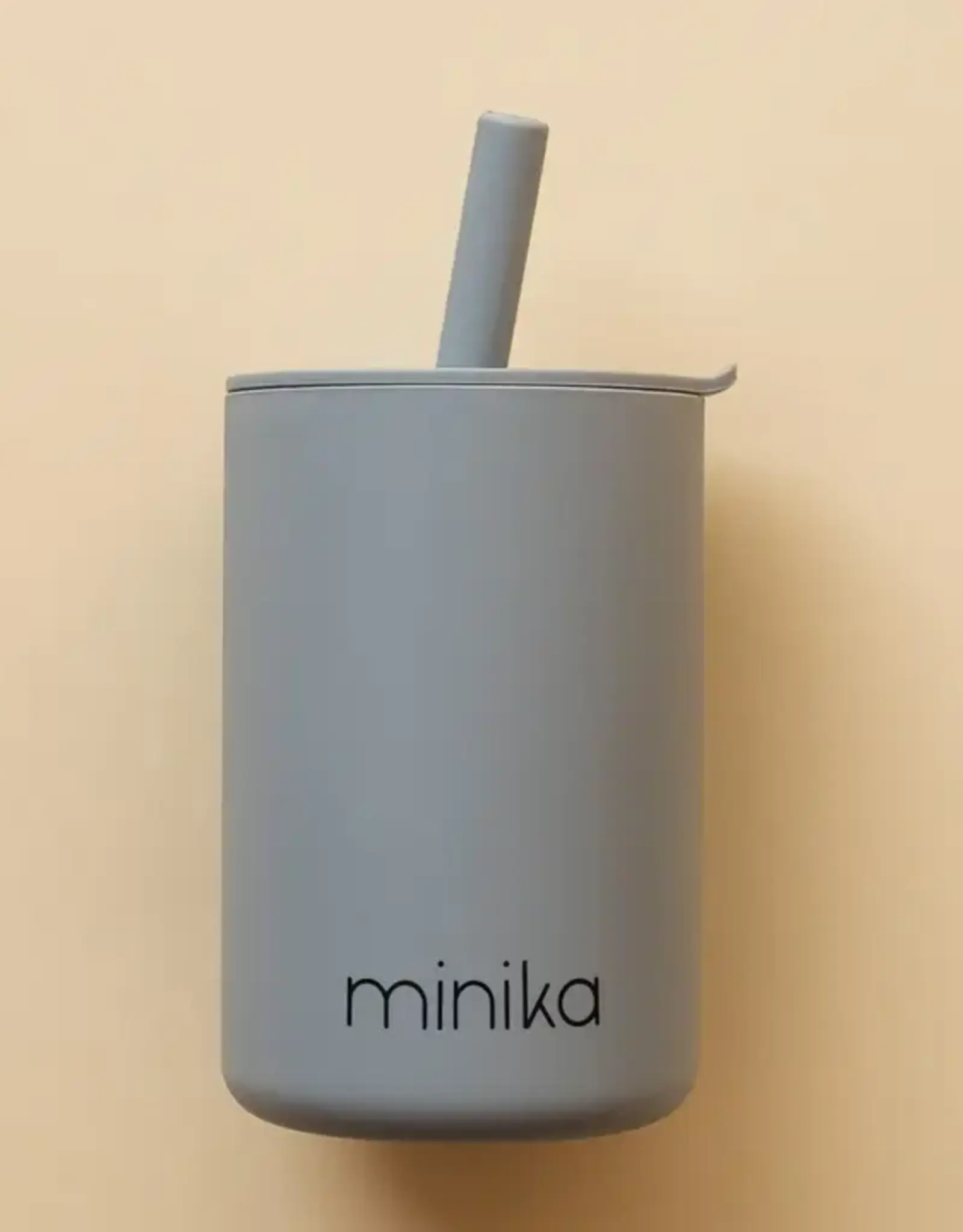 Minika Straw Cup w/Lid, Stone