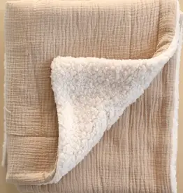 Minika Sherpa Blanket, Latte