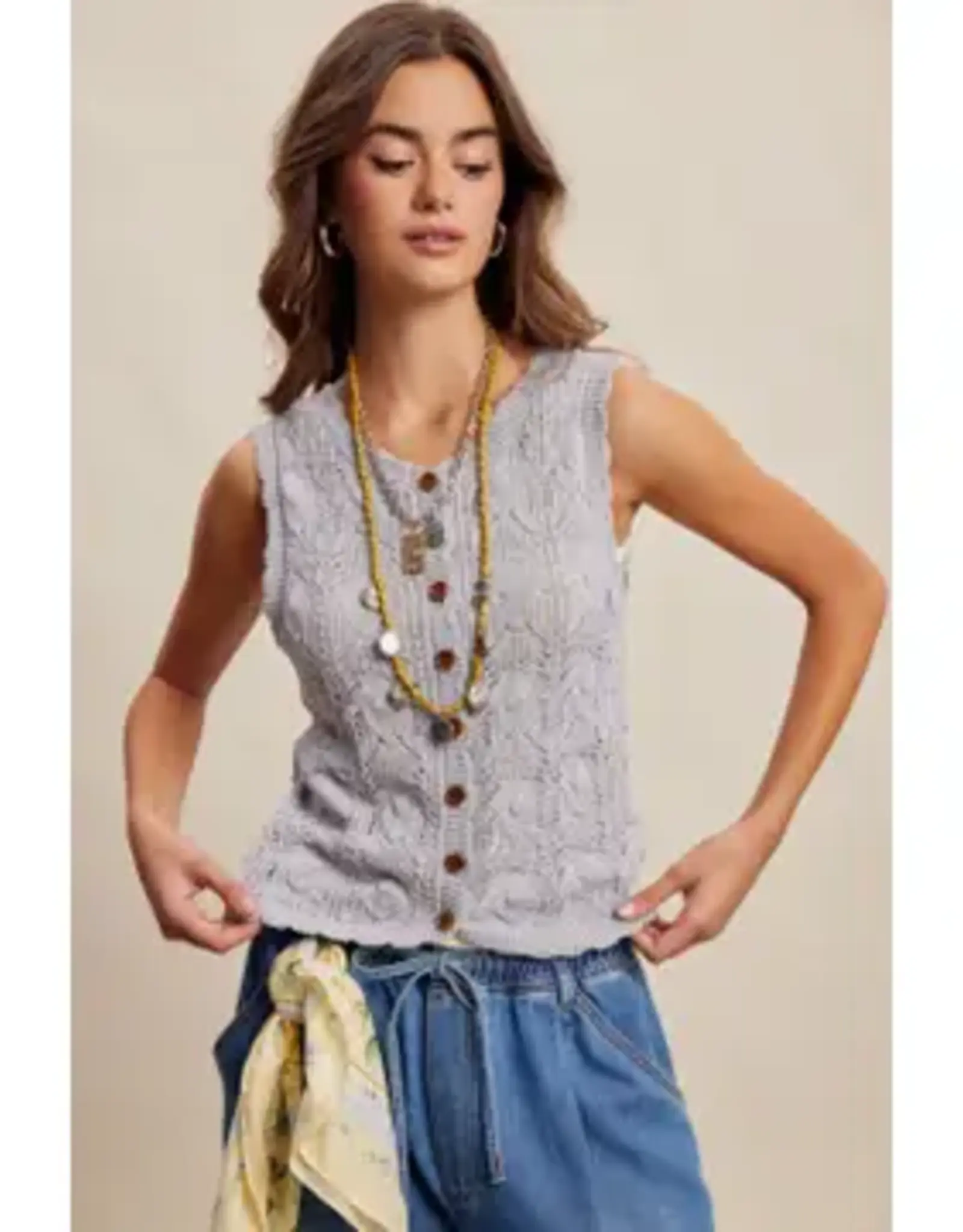 Listicle Reversable Pointelle Knit Vest
