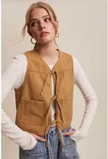 Listicle Denim Tie-Front Vest