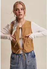Listicle Denim Tie-Front Vest
