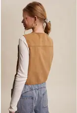 Listicle Denim Tie-Front Vest