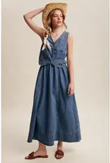 Listicle Denim Vest Maxi Dress