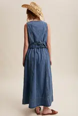 Listicle Denim Vest Maxi Dress