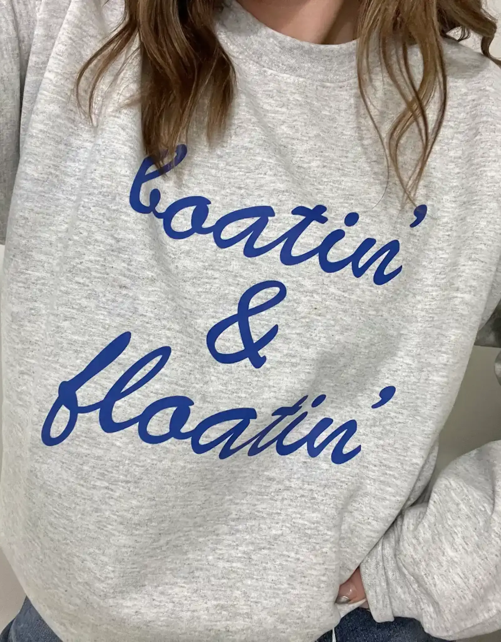 Blonde Ambition Boatin' & Floatin' Cozy Crewneck, Ash