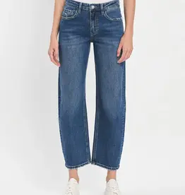 Vervet High Rise Barrel Jean Medium Dark Wash