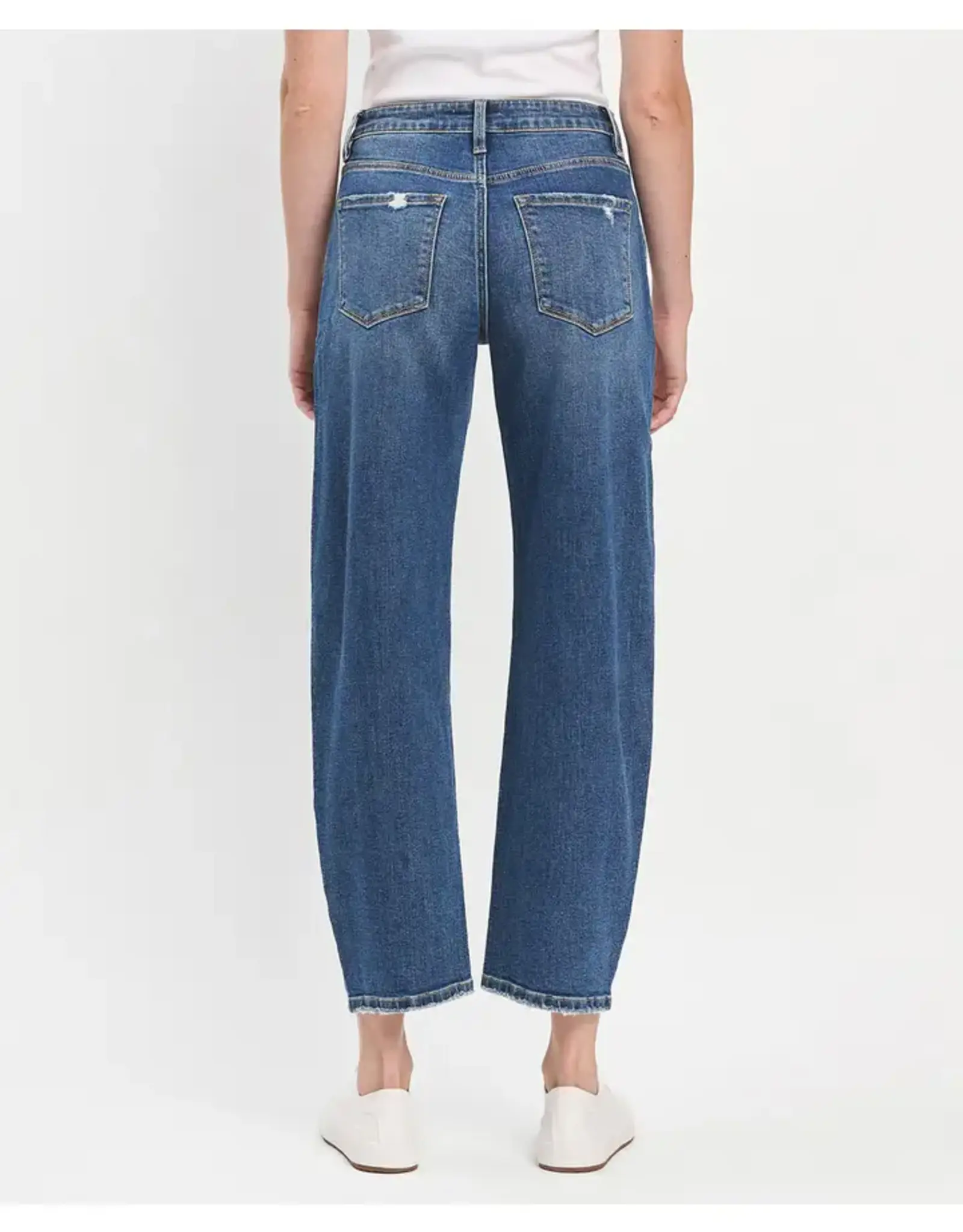 Vervet High Rise Barrel Jean Medium Dark Wash