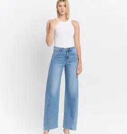Vervet Super High Rise Wide Barrel Jeans Dark Wash