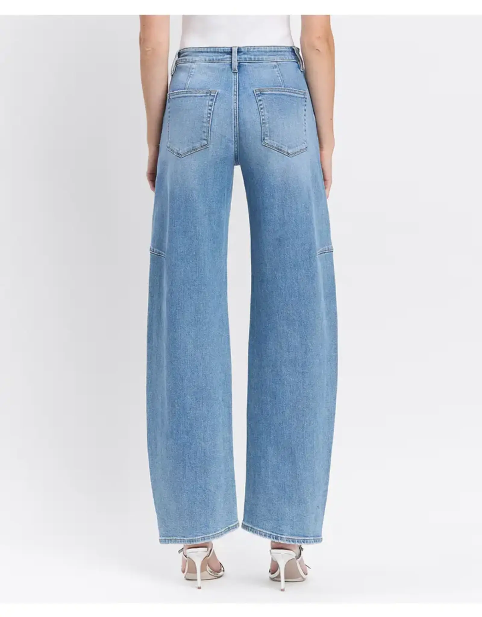 Vervet Super High Rise Wide Barrel Jeans Dark Wash