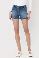 Vervet High Rise Patch Pocket Denim Shorts