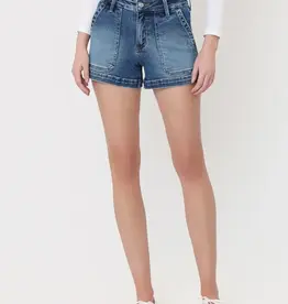 Vervet High Rise Patch Pocket Denim Shorts