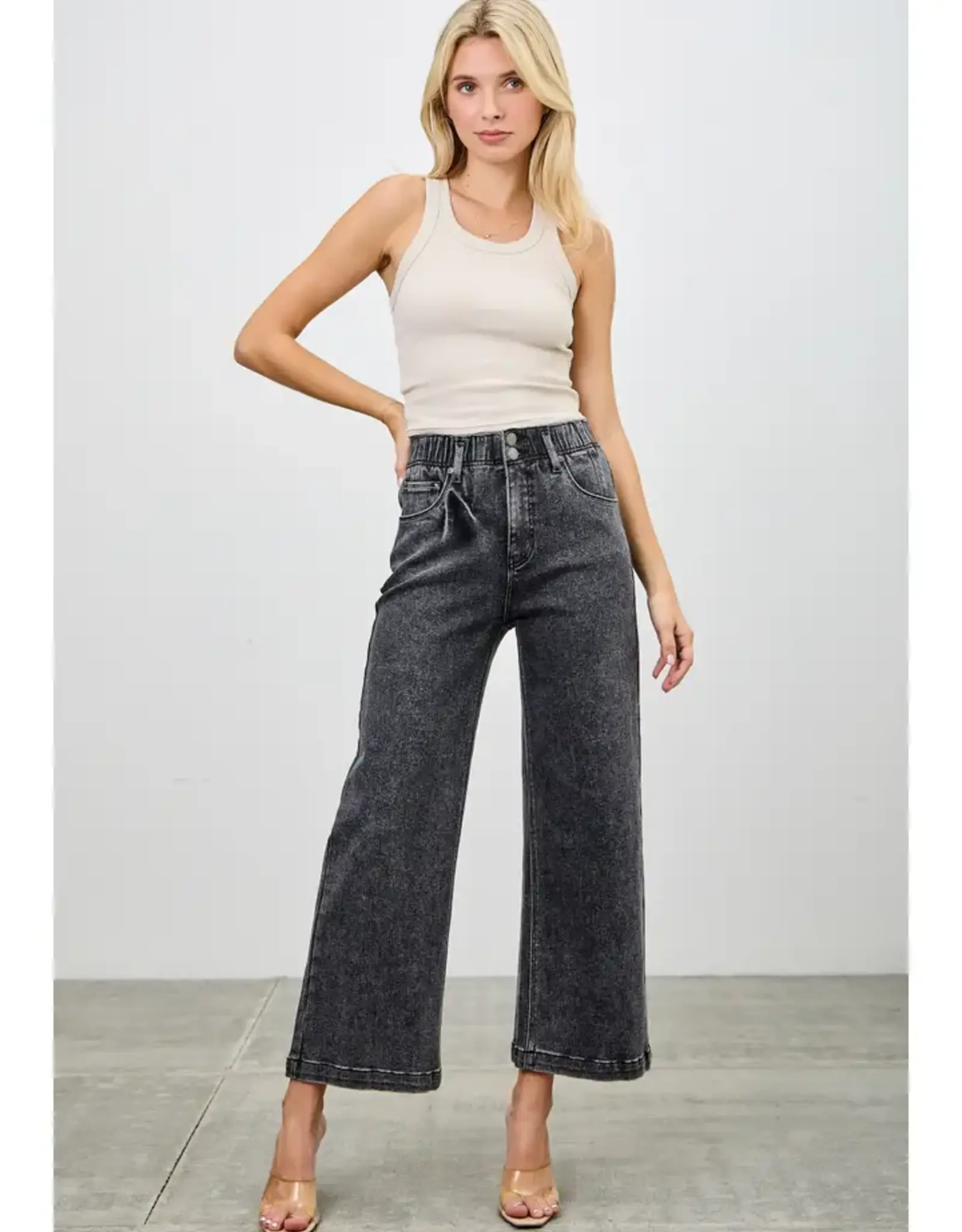 Saige Denim High Rise Wide Cropped Jeans
