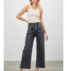 Saige Denim High Rise Wide Cropped Jeans