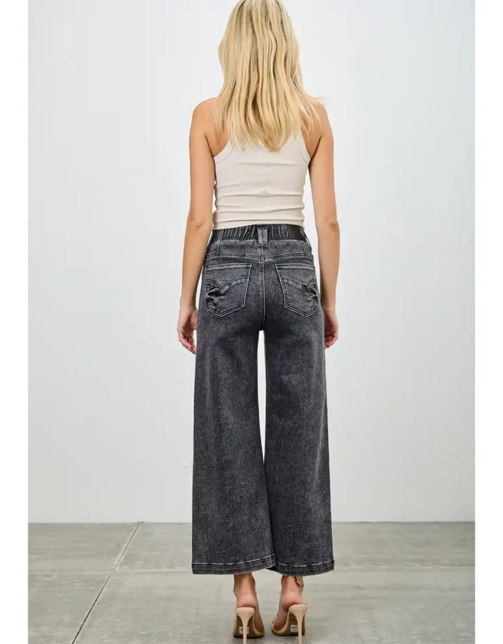 Saige Denim High Rise Wide Cropped Jeans