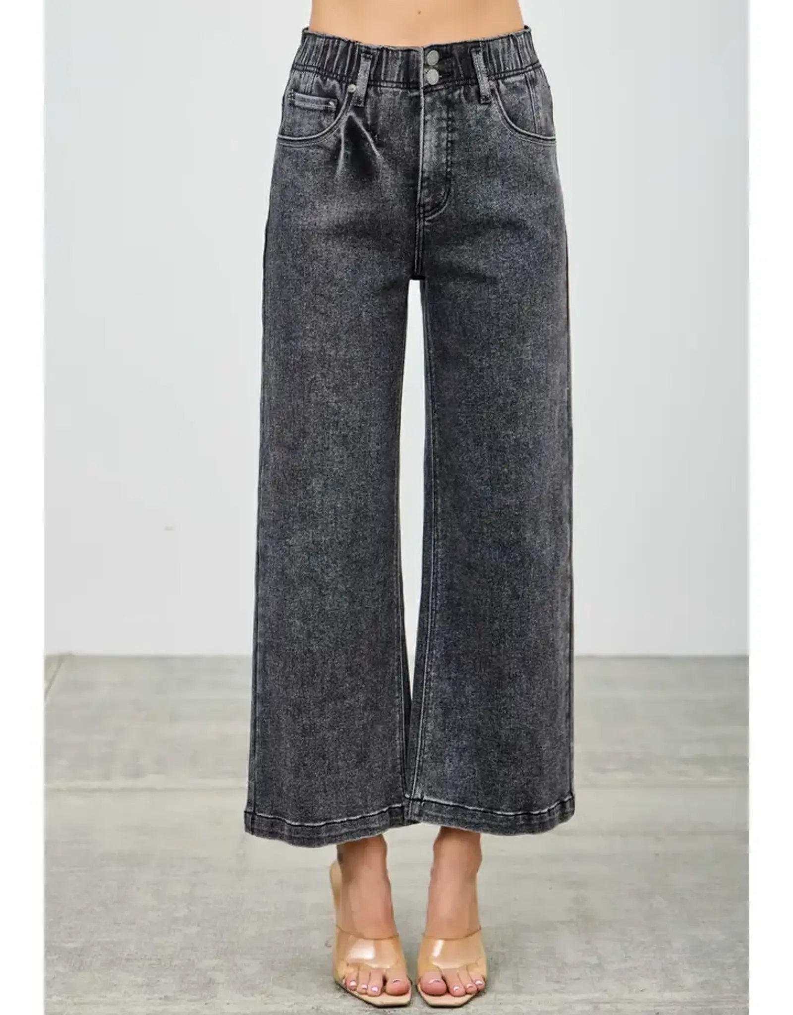 Saige Denim High Rise Wide Cropped Jeans