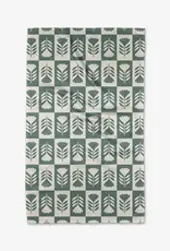 Geometry Tea Towel- Green Flower Patch