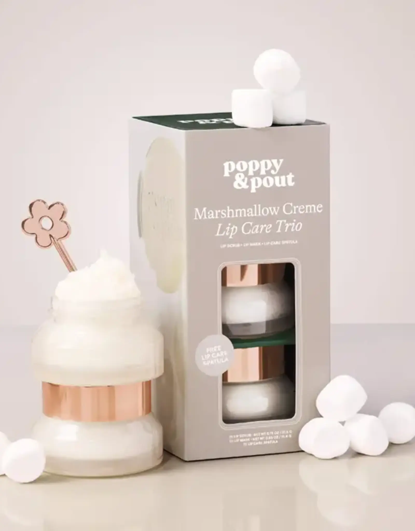 Poppy & Pout Lip Care Trio, Marshmallow Creme