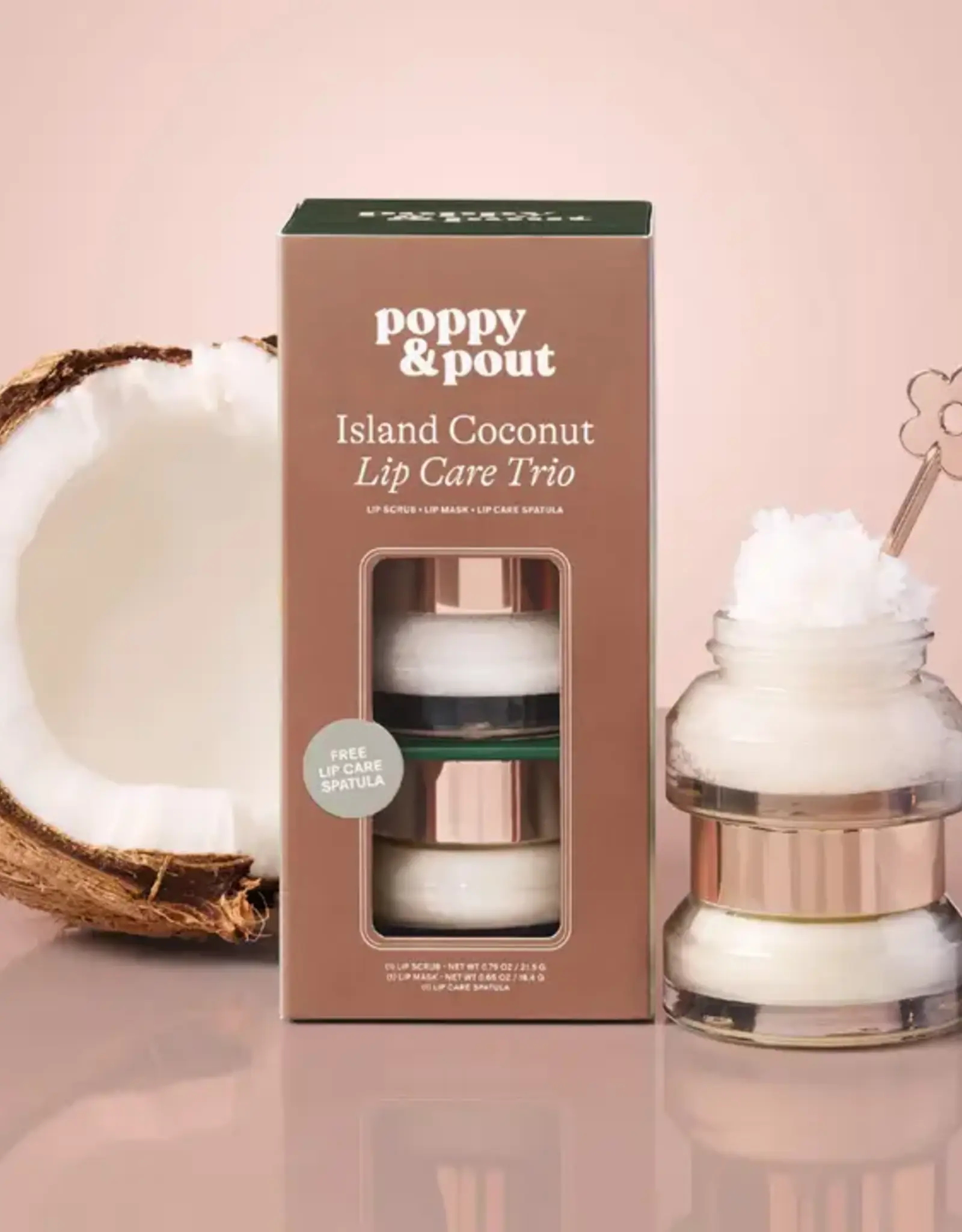 Poppy & Pout Lip Care Trio, Island Coconut