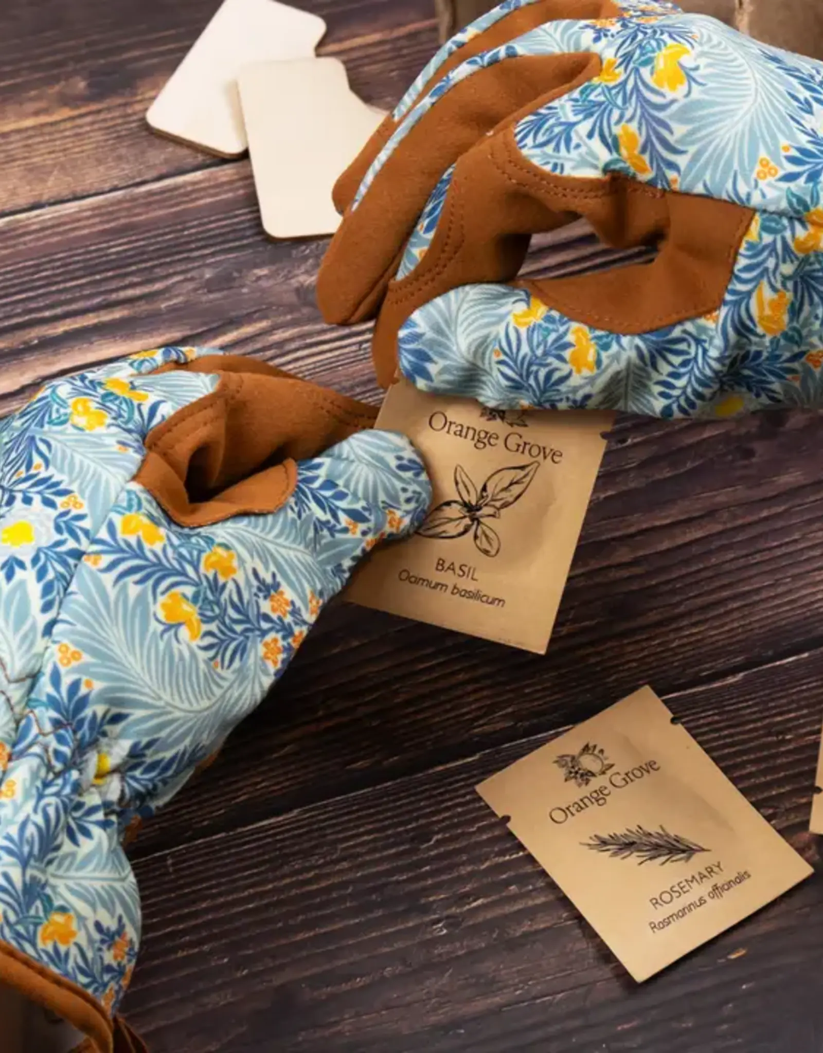 Robert Frederick Ltd Women's Gardening Gloves, Blue & Orange